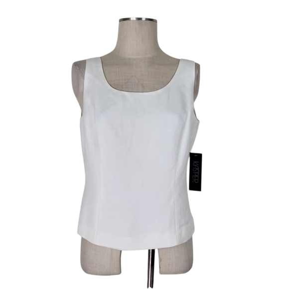 Kasper 3 Piece Pant Suit Size 10 White Khaki Embrodered Blazer Linen Blend New - Picture 6 of 14